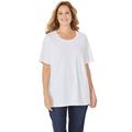 Plus Size Women's Suprema® Ultra-Soft Scoopneck Tee by Catherines in White (Size 5X)