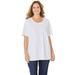 Plus Size Women's Suprema® Ultra-Soft Scoopneck Tee by Catherines in White (Size 5X)