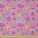 East Urban Home Ambesonne Emoticon Fabric By The Yard, Retro Style Comic Book Pattern On Pink Backdrop Girlish Pop Art, Square | 36 W in | Wayfair