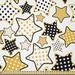 East Urban Home Ambesonne Yellow Fabric By The Yard, Yellow & Black Stars w/ Retro Style Polka Dots Pattern Old Fashion Fun, Square | 36 W in | Wayfair
