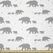 East Urban Home Ambesonne Polar Bear Fabric By The Yard, Grey Silhouettes Of Mother & Child Bears w/ Stars Animal Family in White | 36 W in | Wayfair
