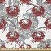 East Urban Home Crabs Fabric By The Yard, Sea Animals Theme Illustration Of Crabs On Background Pattern Art Print in White | 36 W in | Wayfair