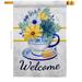 Breeze Decor Afternoon Tea Bouquet House Flag Floral Spring 28 X40 Inches Double-Sided Decorative Decoration Yard Banner in Gray | Wayfair