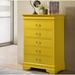 Glory Furniture Louis Phillipe 5 Drawer 33" W Chest Wood in Yellow | 48 H x 33 W x 18 D in | Wayfair G3102-CH