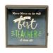 Trinx Reflection Art Teacher w/ Saying Led Block Sign in Gray/Green/Yellow | 6.3 H x 6.3 W x 3 D in | Wayfair 452DF7DB55474E4A95580961D0AB8087