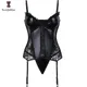 Bustier push up en similicuir avec bretelles steampunk gothique entraîneur de taille ceinture de