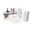 Armoire de cuisine l'inventaire en bois blanc kit de meubles de réfrigérateur accessoire adapté à