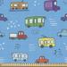 East Urban Home Ambesonne Transportation Fabric By The Yard, Colorful Cartoon Composition Of Vehicles Cars Buses Themed Print | 58 W in | Wayfair