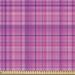 East Urban Home Violet Fabric By The Yard, Monochromatic Checkered Plaid Tartan Stripes Geometrical Pinkish Pattern | 36 W in | Wayfair