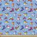 East Urban Home Ambesonne Ice Skates Fabric By The Yard, Colorful Illustration Of Footwear Elements & Snowflakes Pattern | 36 W in | Wayfair