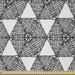 East Urban Home Black & White Fabric By The Yard, Triangles & Hexagons w/ Scribbles Sketch Monochrome Illustration | 90 W in | Wayfair