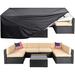 Arlmont & Co. Super Large Outdoor Breathable Heavy Duty Patio Chaise Lounge Cover, Rattan in Black | 28 H x 124 W x 64 D in | Wayfair