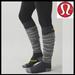 Lululemon Athletica Accessories | Lululemon Over The Knee Yoga Socks Thigh High Long Winter Christmas Stripe Grip | Color: Gray/Pink | Size: Grey