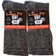 Loose Fit Stays Up Marled Merino Wool Men's and Women's Socks Pack of 2 (Medium Green Label, Black Marled)