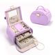 Vee Jewellery Box for Girls, Lockable Jewellery Case for Kids, Jewellery Organiser with 2 Drawers and Mirror for Rings, Bracelets, Earrings, Gift Idea, Purple