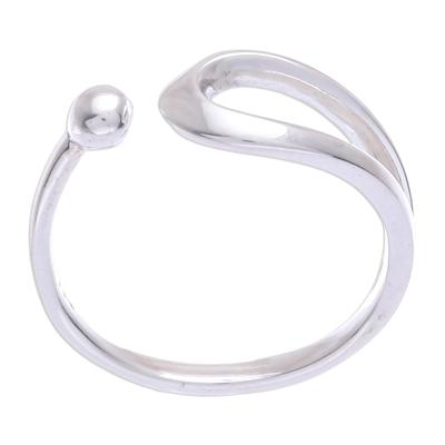 Half Orbit,'Hand Crafted Sterling Silver Wrap Ring'
