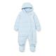 Steiff Unisex_Baby mit süßer Teddybärapplikation Snowsuit, Baby Blue, 6-9 Months