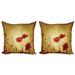 East Urban Home Poppy Flower Square Pillow Cover Microfiber | 20 H x 20 W x 0.04 D in | Wayfair 689CE64F7B9F44E5AA6E9D1CDED51150