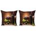 East Urban Home Ambesonne Wine Throw Pillow Cushion Cover Pack Of 2, Glasses Of Red & White Drink Served Grapes French Gourmet Tasting | Wayfair