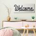 Stupell Industries Minimalist Welcome Sign w/ Whimsical Script by Daphne Polselli - Graphic Art Print Canvas in White | Wayfair ac-283_cn_13x30
