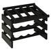 Symple Stuff Geis Solid Wood Tabletop Wine Bottle Rack Wood/Solid Wood in Black | 16.375 H x 17.625 W x 12.875 D in | Wayfair WRD42BK