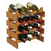 Symple Stuff Geis 16 Bottle Solid Wood Floor Wine Bottle Rack Wood/Solid Wood in Brown | 19.125 H x 17.625 W x 10.75 D in | Wayfair