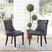 Wade Logan® Regent Vinyl Button Tufted Dining Chair (Single Chair) by Modway Faux Leather/Upholstered/Fabric in Black | Wayfair