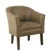 Barrel Chair - 17 Stories Gavazova 28" W Barrel Chair Faux Leather/Leather in Brown | 33 H x 28 W x 26 D in | Wayfair