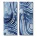 Mercer41 Abstract Blue Rock Pattern Waving Lines by Danielle Carson - 2 Piece Graphic Art Set Canvas in White | 24 H x 10 W x 1.5 D in | Wayfair