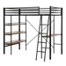 Kyler Twin Loft Bed w/ Built-in-Desk by Mason & Marbles Wood/Metal in Black/Brown, Size 38.4 W x 78.0 D in | Wayfair