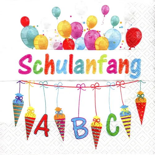 Papierservietten Schulanfang, 33 x 33 cm, 20 Stück