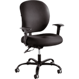 500 Lb. Cap. 24/7 Rated Black Task Chair w/ Arms