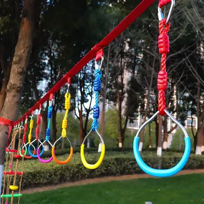 Anneaux de balançoire réglables pour enfants anneau de gymnastique en plein air coloré durable