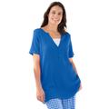 Plus Size Women's Split-Neck Henley Thermal Tee by Woman Within in Bright Cobalt (Size 30/32) Shirt