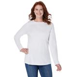 Plus Size Women's Perfect Long-Sleeve Crewneck Tee by Woman Within in White (Size 3X) Shirt