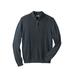 Men's Big & Tall Liberty Blues™ Shoreman's Quarter Zip Cable Knit Sweater by Liberty Blues in Heather Navy (Size 6XL)
