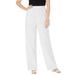 Plus Size Women's Lightweight Linen-Blend Straight-Leg Pants by Jessica London in White (Size 22 W)
