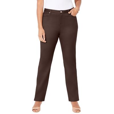 Plus Size Women's Sateen Stretch Pant by Catherines in Chocolate Ganache (Size 28 WP)