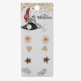 Disney Jewelry | Little Mermaid 5x Earring Set | Color: Gold/White | Size: Os