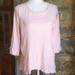 Anthropologie Tops | Maeve / Anthropologie Top Distressed Look Tee | Color: Pink | Size: S