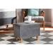 George Oliver Modern Contemporary Home Office Bedroom Ottoman Grey Velvet Finish Polyester | 15 H x 19 W x 13 D in | Wayfair