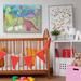 Zoomie Kids Happy Dinosaurs Playing By Rainbow Illustration Canvas/Metal in White | 36 H x 48 W x 1.5 D in | Wayfair