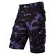 PARKLEES Mens Hipster Multi Pockets Design Loose Fit Cotton Camo Cargo Shorts Purple Camo 32