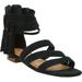 Wide Width Women's The Eleni Sandal by Comfortview in Black (Size 7 1/2 W)