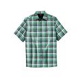 Men's Big & Tall Short-Sleeve Plaid Sport Shirt by KingSize in Green Plaid (Size 5XL)