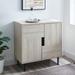 "30"" Modern Accent Cabinet - Birch/Magenta Interior - Walker Edison AF30ADDBH"