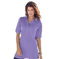 Plus Size Women's Oversized Polo Tunic by Roaman's in Vintage Lavender (Size 14/16) Short Sleeve Big Shirt