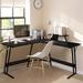 Homall 51.18" L Shaped Home Office Computer Desk w/ Round Corner & Monitor Stand Wood/Metal in Black | 29.13 H x 51.18 W x 51.18 D in | Wayfair