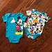 Disney One Pieces | Baby Disney 2 Pack Bodysuit Blue Mickey Mouse 0-3m | Color: Blue/Red/White | Size: 0-3mb