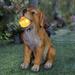 Exhart Solar Dog w/ LED Ball in Mouth Garden Believable Best Friend Statuary, 12 Inch tall Resin/ in Brown/White/Yellow | Wayfair 71910-RS